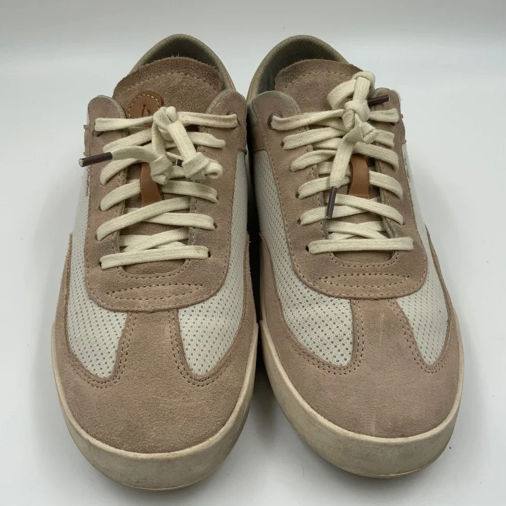 OluKai Pehuea Li Womens Mesh Suede Sneakers Tan Beige 20379-4040